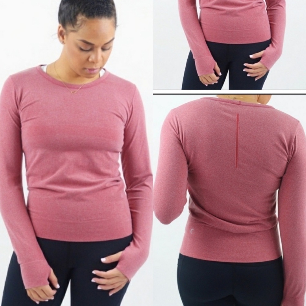 Zyia Red Heather Performance Long Sleeve T Size XL